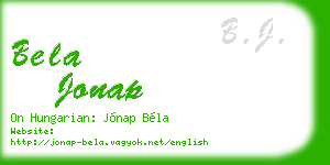 bela jonap business card